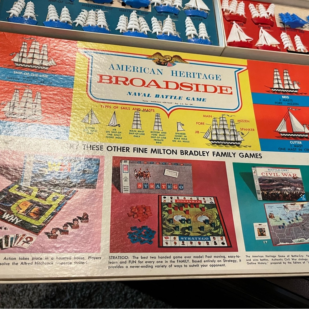 American Heritage Broadside Board Game 1962 Milton Bradley Naval Battle Game - Picture 7 of 13